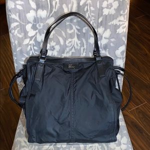 Auth.BURBERRY Buckleigh Nylon Leather Trimmed Tote